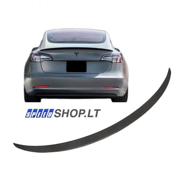 Tesla Model 3 bagažinės dangčio spoileris Carbon